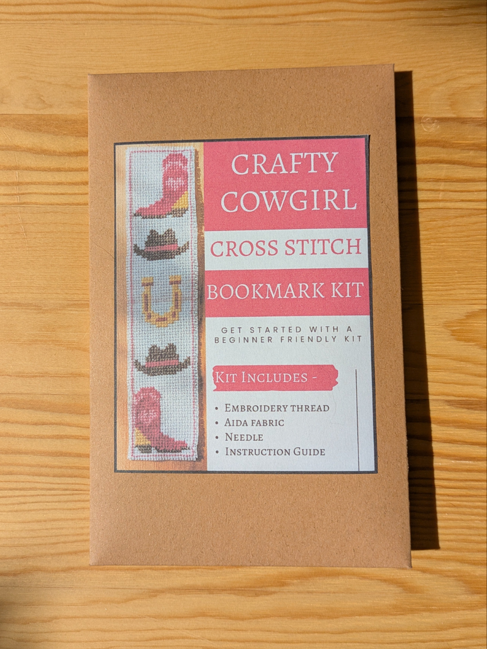Beginner Friendly Cross Stitch Bookmark Kit - Crafty Cowgirl